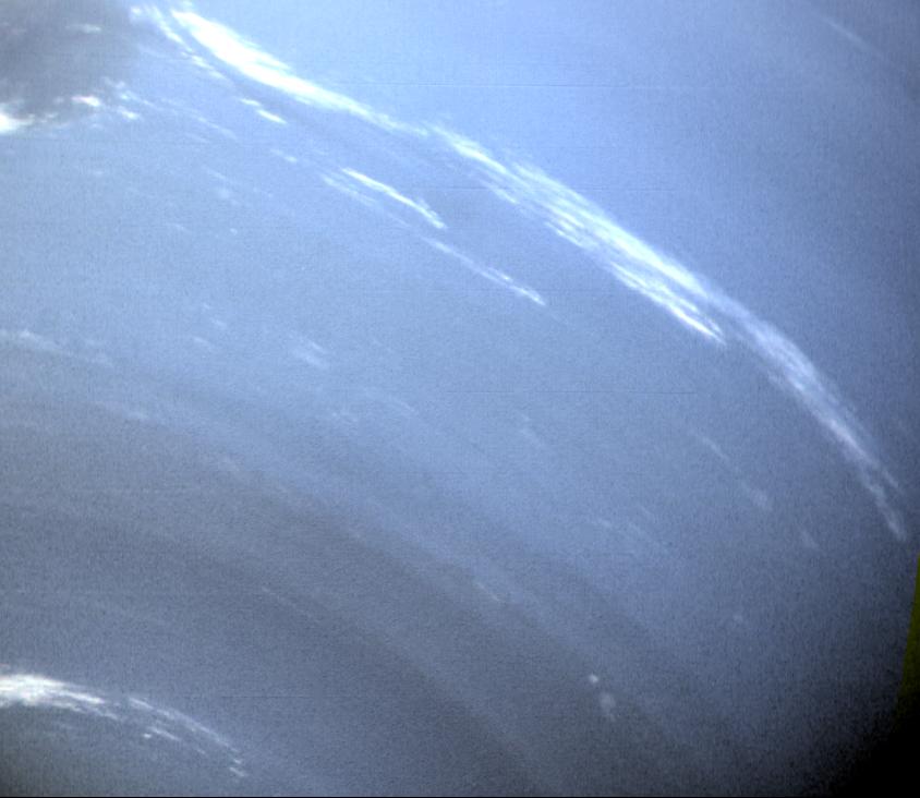 Close-up of Neptune's cloud bands from Voyager 2